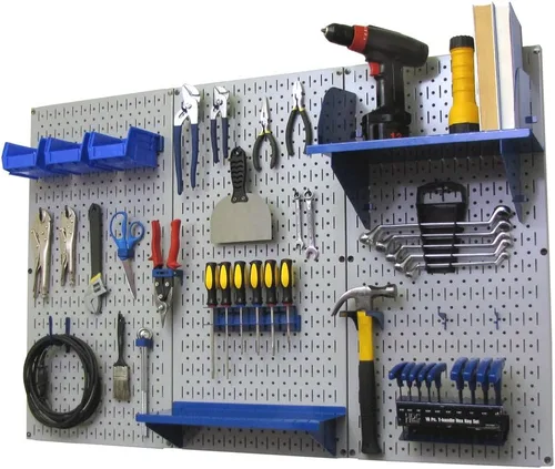 Organizador de herramienta control de pared 30-wrk-400wb estándar panel perforado mesa de trabajo de metal, 30-WRK-400 GBU Tablero de clavijas gris