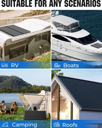 Miniatura 9 de Panel Solar de 18BB 100 Vatios, Panel Solar N-Type de 12V 100W, Módulos PV Monocristalinos de Alta Eficiencia del 25% para RV, Marino, Techo