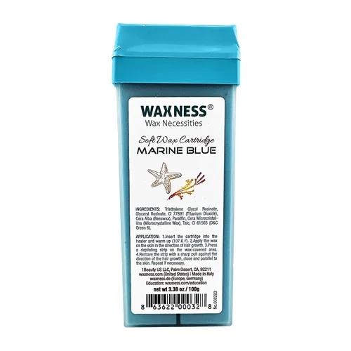 Miniatura 7 de Waxness Cartucho de cera suave Azuleno 3.38 oz (96 g) – Cera profesional enrollable para rostro y cuerpo – Hecho en Italia