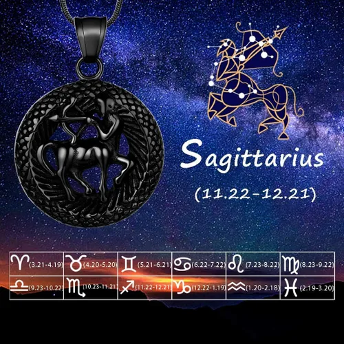 Miniatura 3 de Hipunk Collar de 12 constelaciones, signo de estrella del zodiaco, colgante de horóscopo, acero inoxidable 316L, regalo de cumpleaños para hombres