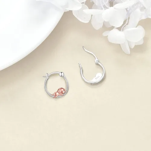 Miniatura 60 de VONALA Bonitos aretes de aro de plata de ley 925, regalos de cumpleaños para mujer