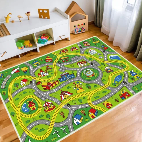 Miniatura 7 de Alfombra de juego para niños, alfombra educativa de 31 x 48 pulgadas, alfombra antideslizante de la vida urbana, alfombra de aprendizaje para niños