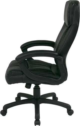 Miniatura 7 de Office Star EC Series - Silla de oficina ajustable de cuero regenerado ejecutivo con respaldo alto y asiento de contorno acolchado grueso y control