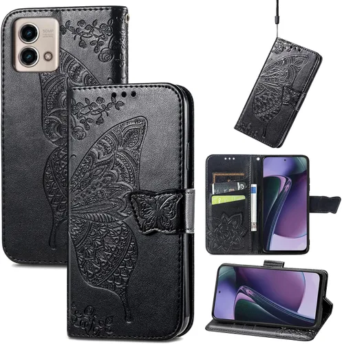 Miniatura 12 de GYHOYA Funda tipo cartera compatible con Moto G Stylus 5G 2023 para mujer, de piel, con función atril magnético y tarjetero, funda protectora