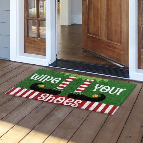 Miniatura 2 de Briarwood Lane Wipe Your Elf Shoes Coir Felpudo 18 x 30