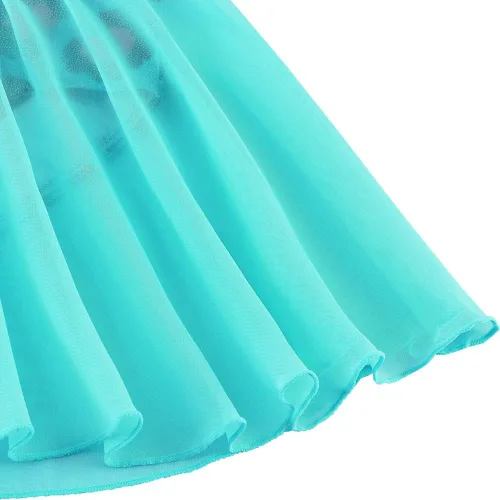 Miniatura 39 de EQSJIU Leotardo de baile de manga larga para niñas, vestido de ballet brillante con copo de nieve, tutú con falda tutú para niñas