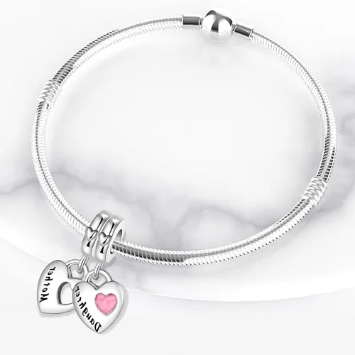 Miniatura 2 de Dije colgante de plata de ley 925 con forma de corazón y gato, para pulseras y collares, joyería de regalo para mujeres, niñas, familiares y amigas