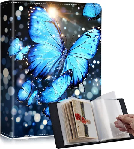 Miniatura 29 de Lindos álbumes de fotos de 4x6 pulgadas con 60 bolsillos y capacidad para 120 fotos con fuerte banda elástica, libres de ácido, a prueba de humedad