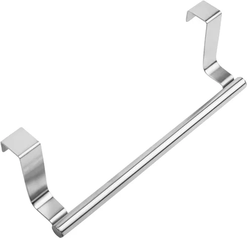 Miniatura 8 de Mziart Toallero moderno con ganchos para baño y cocina, colgador de toallas de acero inoxidable cepillado sobre gabinete (9 pulgadas)