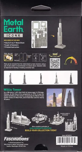 Miniatura 2 de Fascinations Kit de modelo de metal 3D Willis Tower de la serie Premium de Metal Earth