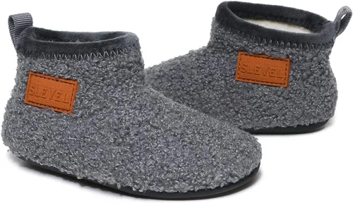 Miniatura 5 de SLEVEL Pantuflas cómodas para niños pequeños, ligeras, con agarre antideslizante para interiores en casa, zapatos para niños y niñas