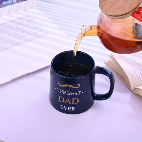 Miniatura 2 de Miicol Taza de café divertida de 16 onzas, taza de café azul profundo, taza de té de cerámica grande, idea de regalo para hombres, papá, taza de té