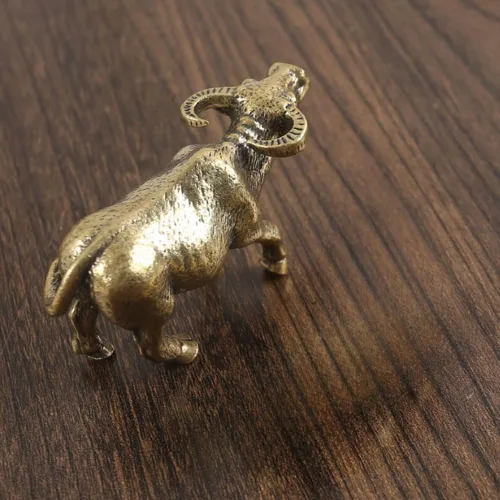 Miniatura 5 de Leheybia Estatua decorativa de búfalo de agua de adorno de vaca de latón - dorado