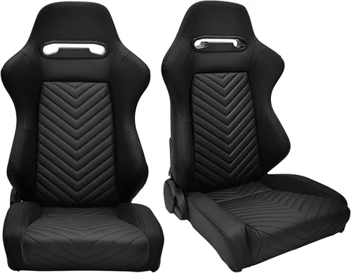 Miniatura 10 de FREEMOTOR802 Asientos universales de carreras, asientos deportivos reclinables con control deslizante de doble bloqueo ajustables, 1 par