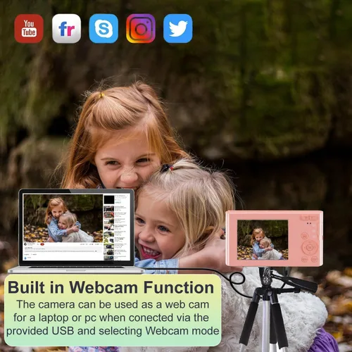 Miniatura 3 de Cámara digital de 44 MP – Apuntar y disparar compacta con tarjeta SD de 32 GB, zoom digital 16X, pantalla de 2.4 pulgadas – Cámara de vlogging
