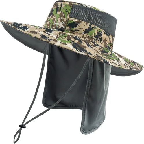 Miniatura 36 de BASSDASH Sombrero de pesca solar UPF 50+ resistente al agua con solapa desmontable para el cuello