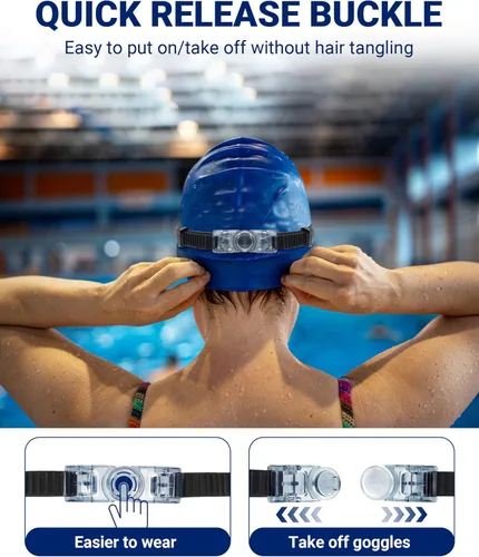 Miniatura 6 de Freela 2 Pack Swim Goggles for Adult Men Women,180°Wide Vision Anti-fog UV Protection No Leak Clear Swimming Goggles