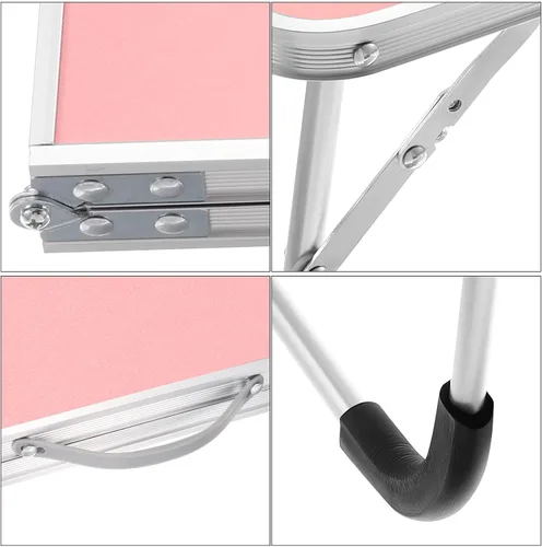 Miniatura 4 de PATIKIL Mesa plegable para laptop, escritorio de regazo portátil, mesa de picnic, mesa de cama, aperitivos, escritorios de trabajo para cama, sofá