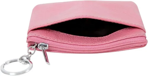 Miniatura 3 de Monedero de cuero auténtico para mujer con llavero