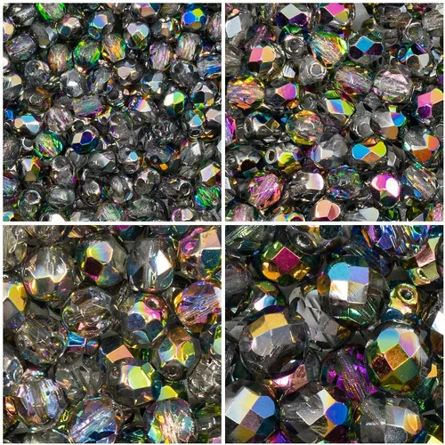 Miniatura 10 de Juego de cuentas de cristal checo pulido al fuego en color aguamarina AB para la fabricación de joyas y manualidades - diferentes tamaños 0.118 in