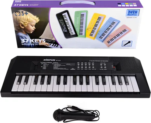 Teclado de piano para niños, teclado de música portátil de 37 teclas, aprendizaje temprano, música electrónica, instrumento de piano para niños y