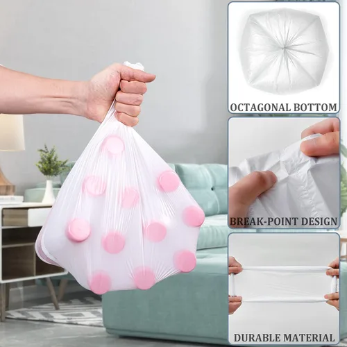 Miniatura 3 de CHARMOUNT Bolsa de basura de 4 galones, sin perfume, bolsas de basura de 4 galones para baño, cocina, dormitorio, 105 unidades (15 litros)