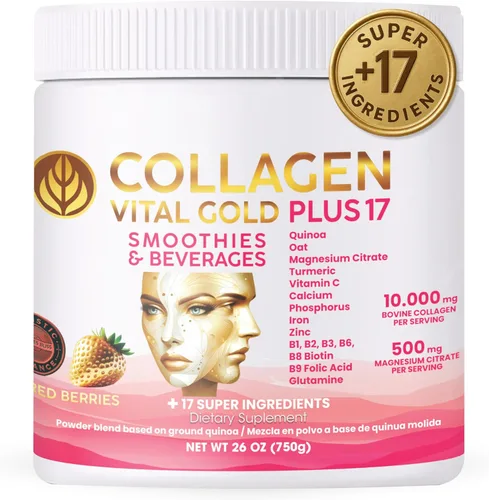 Miniatura 12 de Vital Life - Polvo de péptidos de colágeno – Colágeno hidrolizado con fórmula BioSynergy y 17 súper ingredientes, sabor a cacao, 16 onzas, apoya