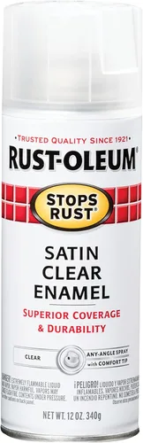Rust-Oleum 285092 - Pintura en aerosol para prevención del óxido, 12 onzas, transparente satinado Satinado claro