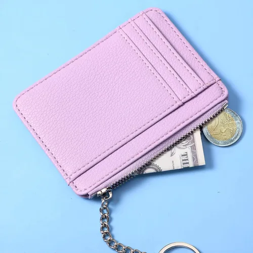 Miniatura 5 de Buryeah 2 carteras minimalistas delgadas de cuero con bolsillo frontal, carteras con bloqueo RFID, para mujer, tarjetero para tarjetas de crédito