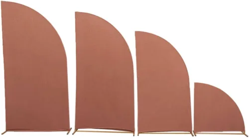 Miniatura 63 de Efavormart - Juego de 4 fundas de elastano beige para arco de media luna, fundas de telón de fondo Chiara de 2.5 pies a 7 pies para escenarios