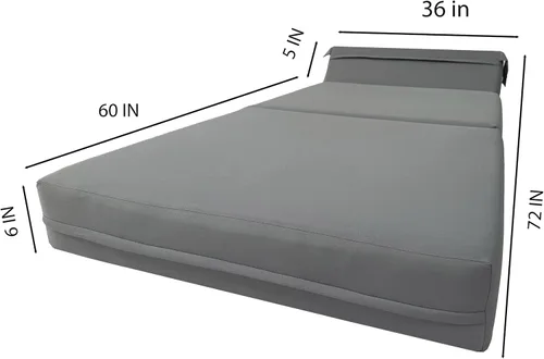 Miniatura 5 de D&D Futon Furniture. Cama plegable de espuma para silla, sofá estudio, colchón plegado para invitados, 70 x 36 x 6, gris