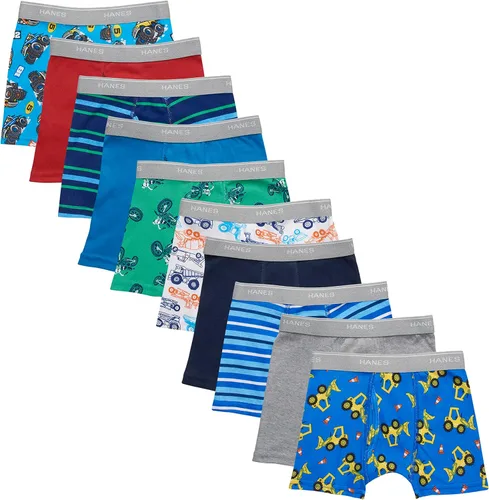 Hanes Calzoncillos tipo bóxer cómodos con cintura flexible para niños y niños pequeños, varios paquetes disponibles (surtidoscolores pueden variar)