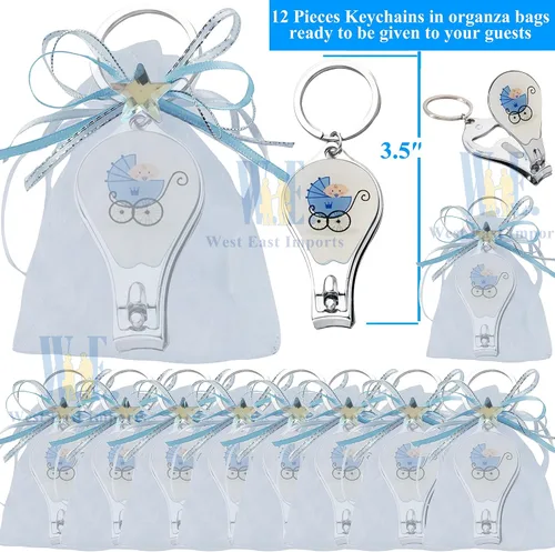 Miniatura 2 de Llavero de baby shower (12 piezas) cortaúñas y abrebotellas con bolsas decoradas