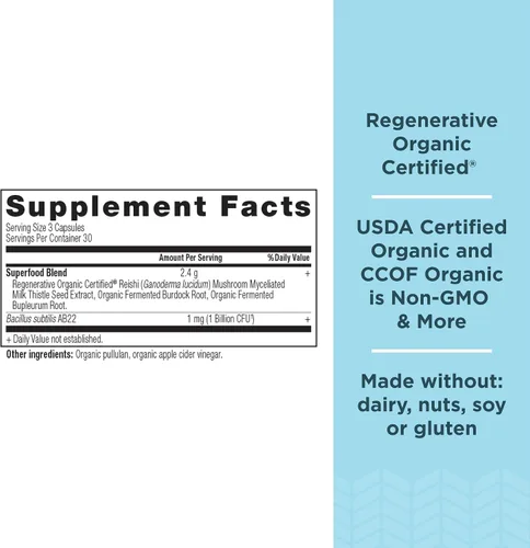 Miniatura 2 de Ancient Nutrition Suplemento regenerativo orgánico certificado de limpieza hepática, limpieza hepática de Ancient Herbals con cardo mariano, raíz