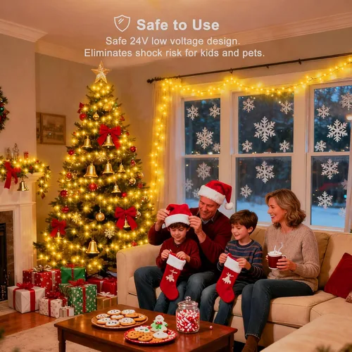 Miniatura 5 de echosari Guirnalda de 400 Luces LED de Navidad Conectables, Luces de Cadena Extra Largas de 66 Pies para Exteriores Conectables de Extremo a Extremo
