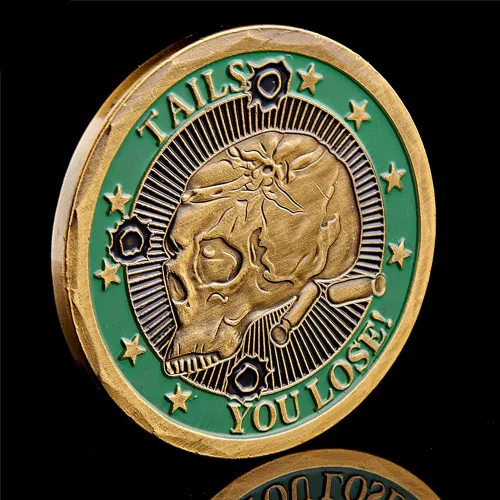 Miniatura 5 de Buena suerte cabezas colas desafío moneda, cabezas que ganamos colas que pierdes