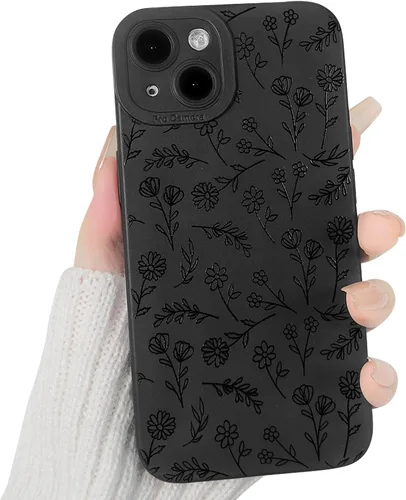 Miniatura 20 de Lovmooful Funda compatible con iPhone 13, bonito diseño de hongos negros para niñas y mujeres, TPU suave a prueba de golpes, protector femenino