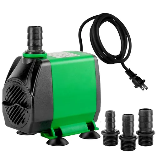 Simple Deluxe Bomba de mesa de agua de 800 GPH (3000 L/H, 24 W), bomba de fuente ultra silenciosa con 10 pies, 3 boquillas para pecera, estanque,