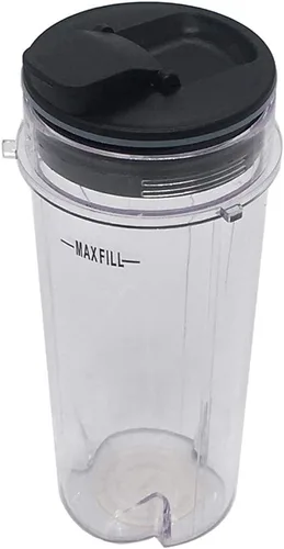 Miniatura 3 de Joystar Taza de repuesto de 16 onzas (16 onzas) con boquilla Tapa de sello con cuchilla para 1000W Nutri Ninja Blender BL740/BL660