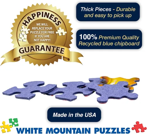 Miniatura 6 de White Mountain Rompecabezas de 1000 piezas vintage, portadas de libros, rompecabezas de collage con piezas grandes, regalo para adultos y familia