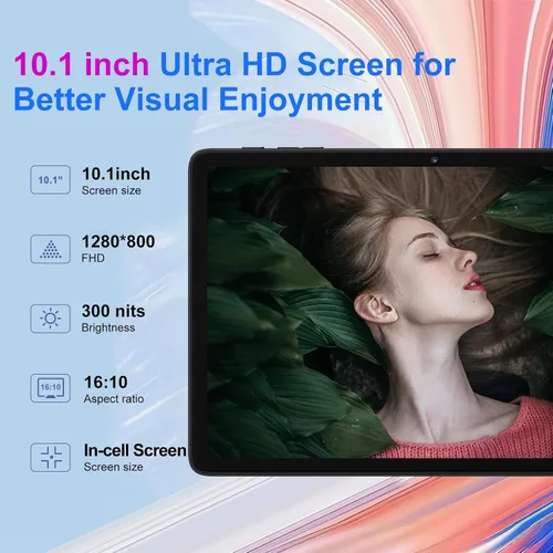Miniatura 6 de Tableta de 10 pulgadas Android 15 con 30 GB de RAM 128 GB de ROM 1 TB de expansión, Tablets de 8000 mAh Octa-Core con teclado y ratón, pantalla HD