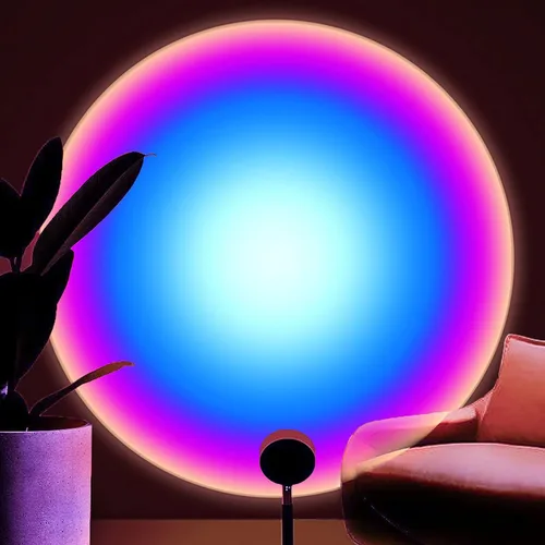 Miniatura 9 de Balkwan Lámpara de Proyección de Puesta de Sol con Rotación LED Romántica Moderna Soporte de Pie Luz Nocturna con USB para Sala de Estar Dormitorio
