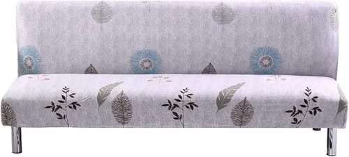 Miniatura 22 de LiveGo Fundas para futón sin brazos, funda elástica plegable para sofá cama con parte inferior elástica, funda de sofá ajustable estampada, Negro