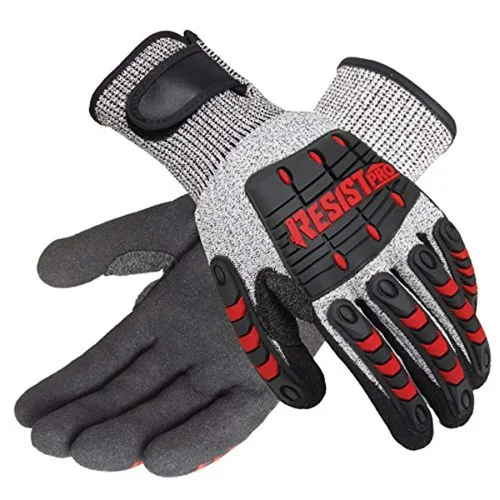 Galeton 12224-XL 12224 Galeton RESIST PRO ANSI - Guantes resistentes a los cortes, 4 guantes con protección contra impactos, talla XL, color gris