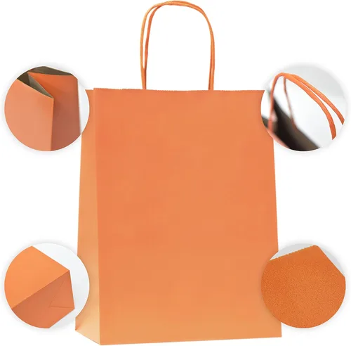 Miniatura 3 de Nexmint Bolsas de papel kraft de 8 x 10.5 pulgadas, bolsas de regalo con asa para cumpleaños, vacaciones, regalos, recuerdos de fiesta, venta al por