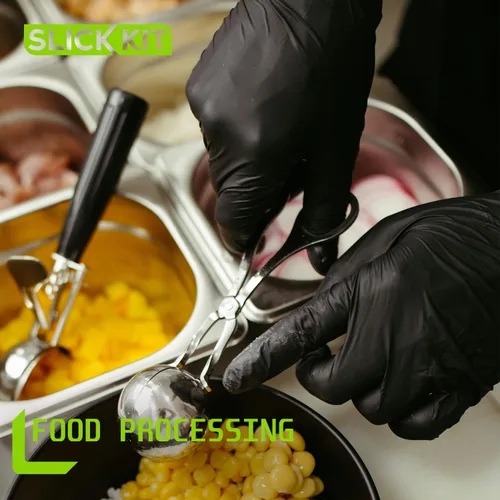 Miniatura 4 de Guantes desechables de nitrilo de 4 mil, sin látex, sin polvo, guantes industriales para limpieza, cocina, no estériles (negro, pequeño/7