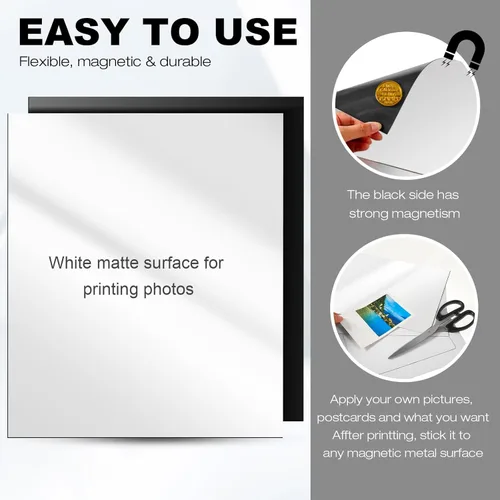 Miniatura 3 de Xuhal 50 hojas magnéticas brillantes imprimibles de 8.5 x 11 pulgadas, papel de impresora magnético no adhesivo, 11 mil de grosor, impermeable