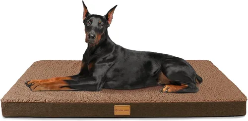 Miniatura 8 de Cama ortopédica para perros Patas Lague de tamaño grande 36''X24'', suave, impermeable, de espuma en forma de caja de huevos, cama para jaula