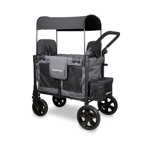 Miniatura 4 de WONDERFOLD W2 Elite Pro Cochecito Vagón (2 Asientos) – Cochecito Vagón Plegable con Asientos con Arneses de 5 Puntos, Mango de Empuje Ajustable