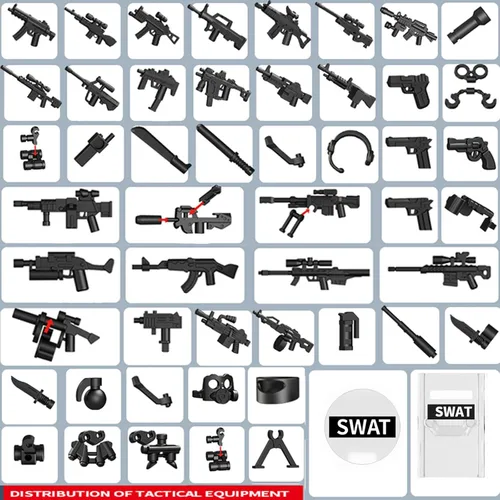 Miniatura 4 de Conjunto de bloques de construcción de base militar del ejército, ladrillos de armería de batalla de la Segunda Guerra Mundial, paquete de armas